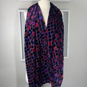 Velvet circles patterned scarf